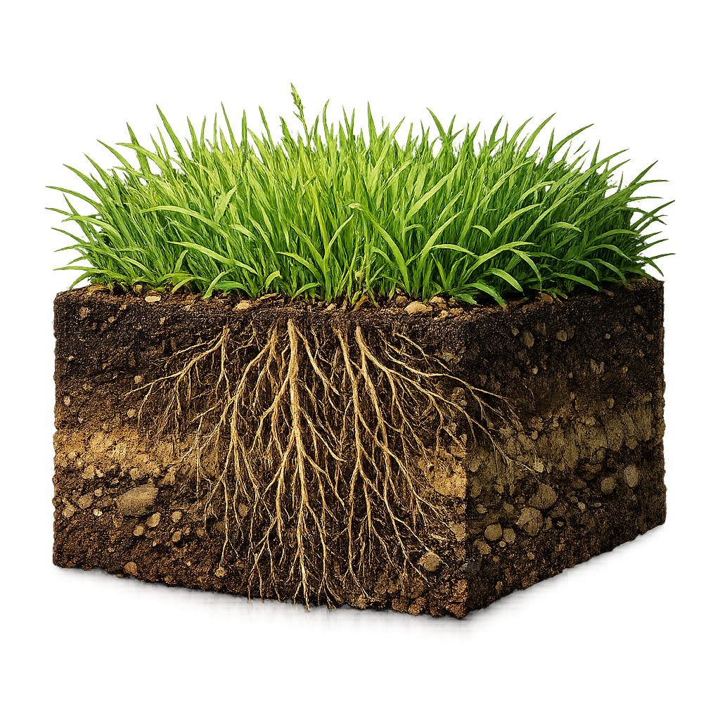 Fresh cut sod grass patch