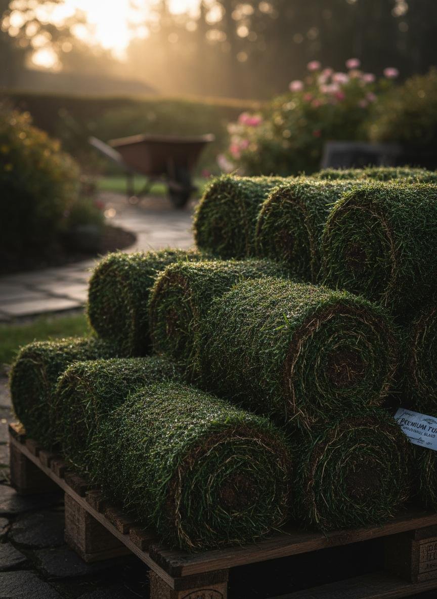 Fresh sod installation in progress Denham Springs Louisiana